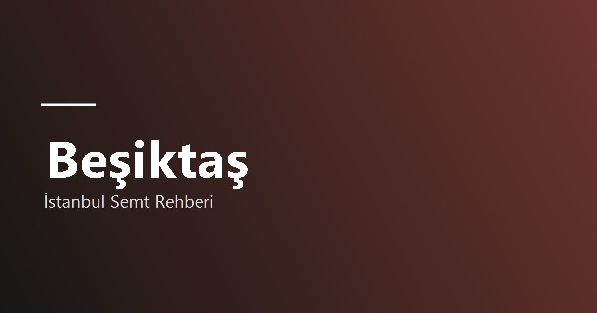 Beşiktaş semt rehberi