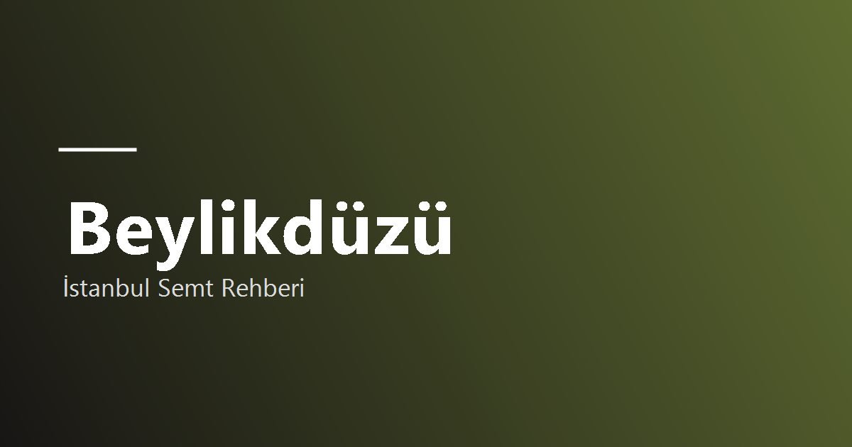 Beylikdüzü semt rehberi