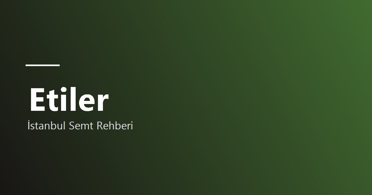 Etiler semt rehberi