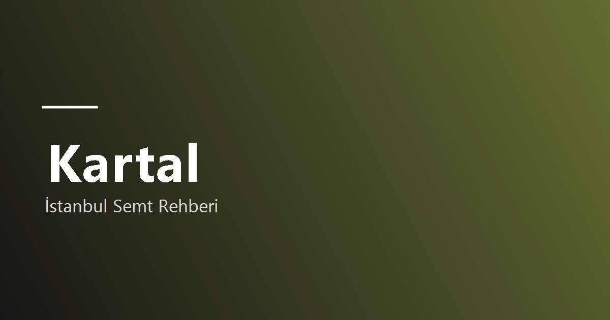 Kartal semt rehberi