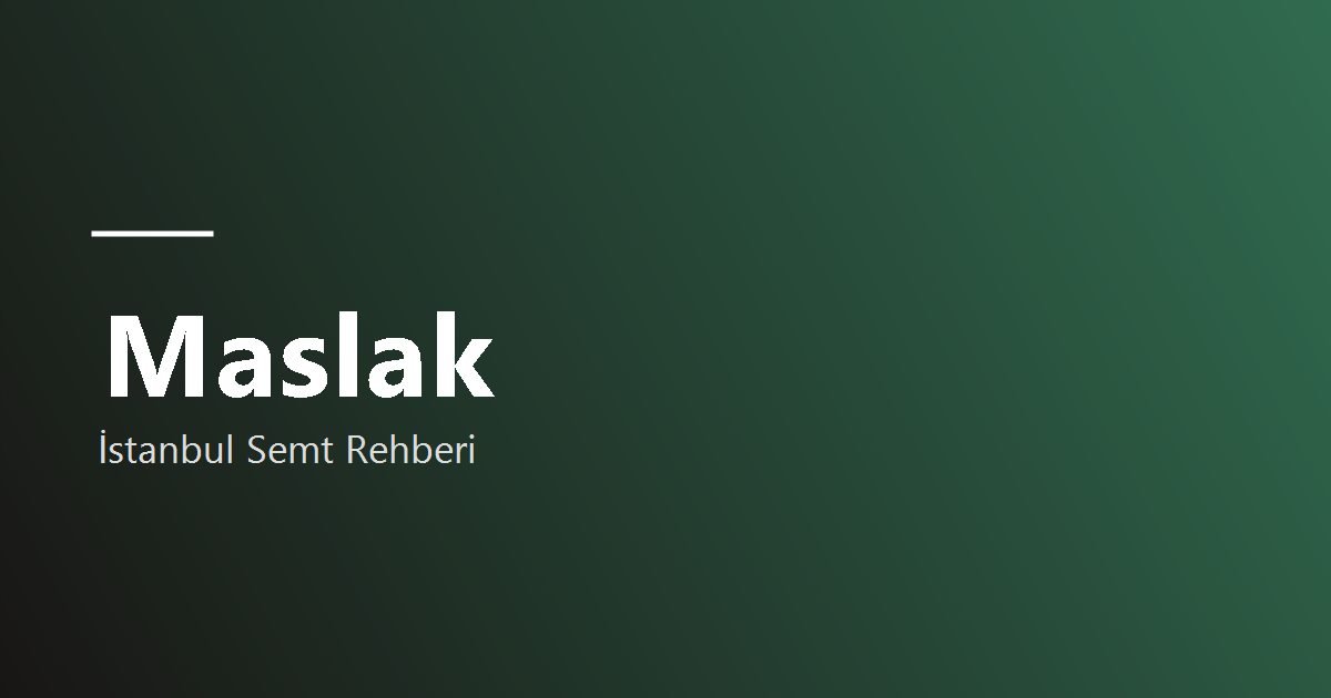 Maslak semt rehberi