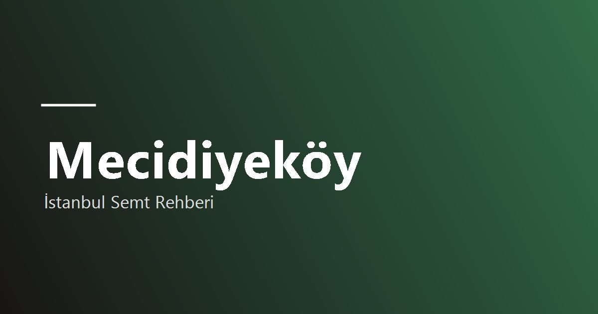 Mecidiyeköy semt rehberi