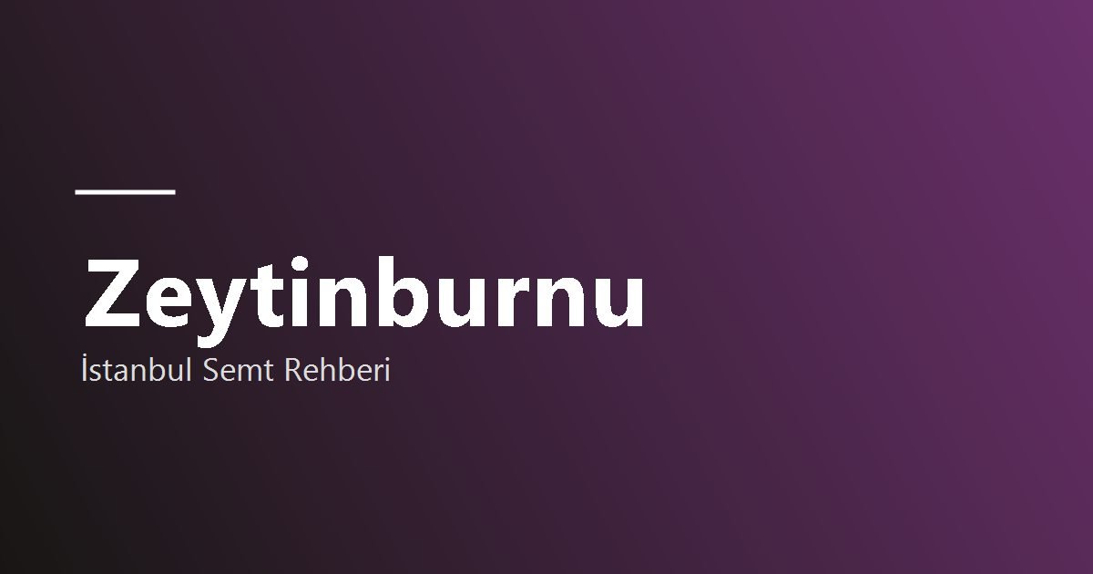 Zeytinburnu semt rehberi